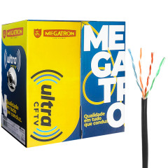 CABO CFTV 4P 24AWG PRETO 0,51MM COM ANATEL 300MTRS MEGATRON