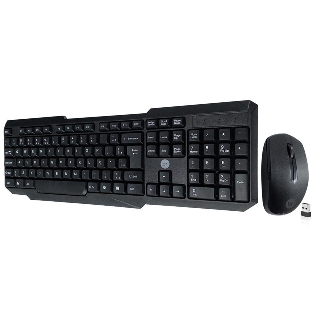 KIT TECLADO MOUSE SEM FIO USB COM ANATEL PRETO 0055 BRIGHT kit-teclado-mouse-sem-fio-usb-com-anatel-preto-0055-bright
