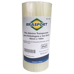 FITA EMPACOTAMENTO 48X100MTR TRANSPARENTE PCT/5 BRASFORT