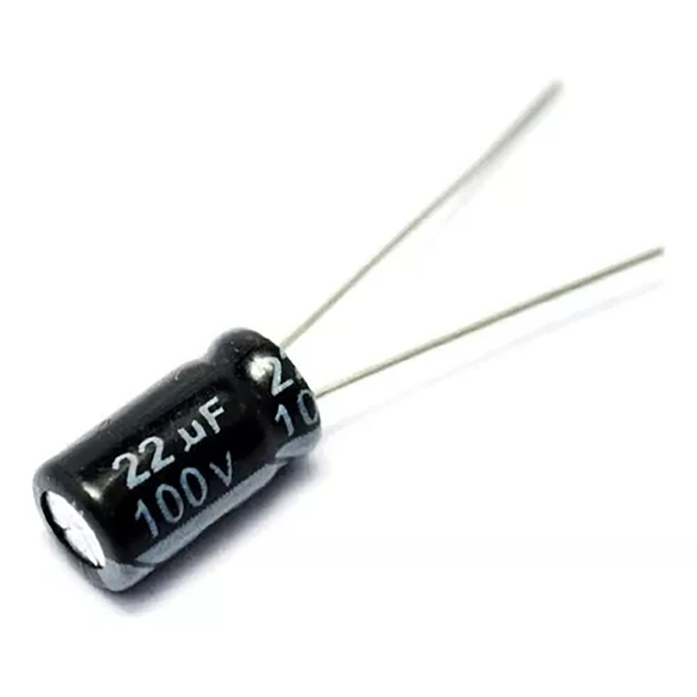 Capetor CAPACITOR ELETROLITICO 22 X 100 105º | Distribuidora de Eletrônicos ...