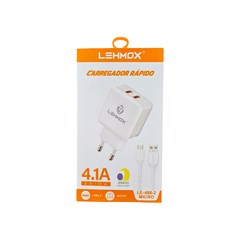 CARREGADOR CELULAR TURBO 4.1 V8 LE488-2 LHEMOX