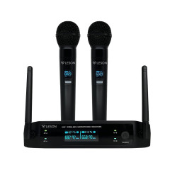 MICROFONE SEM FIO MÃO DUPLO UHF DIGITAL COM ANATEL LS962 LESON
