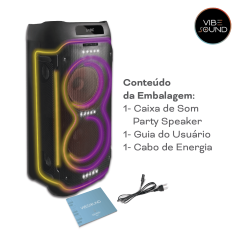 CAIXA SOM AMPLIFICADA V8 PARTY 2000W RMS VIBE SOUND
